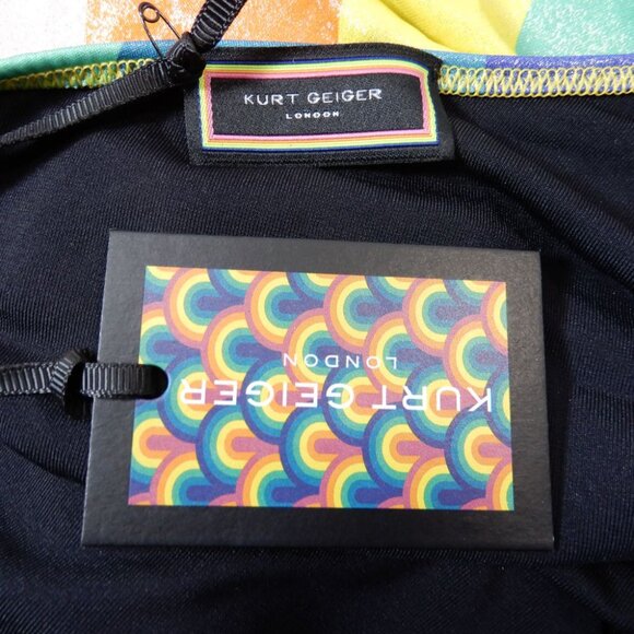Kurt Geiger Kensington SWIMSUIT Size M One Shoulder Piece Rainbow Metallic NEW - Picture 3 of 9